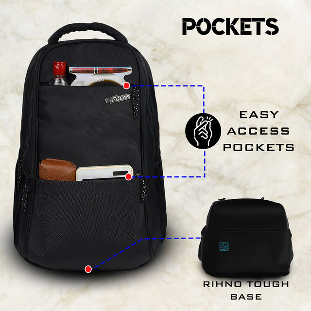 F Gear Unisex Solid Polyester 32 L Laptop Backpack | Black