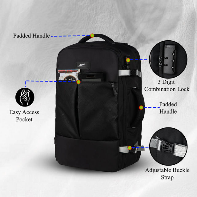 F Gear Unisex Solid Polyester 35 L Laptop Backpack | Black