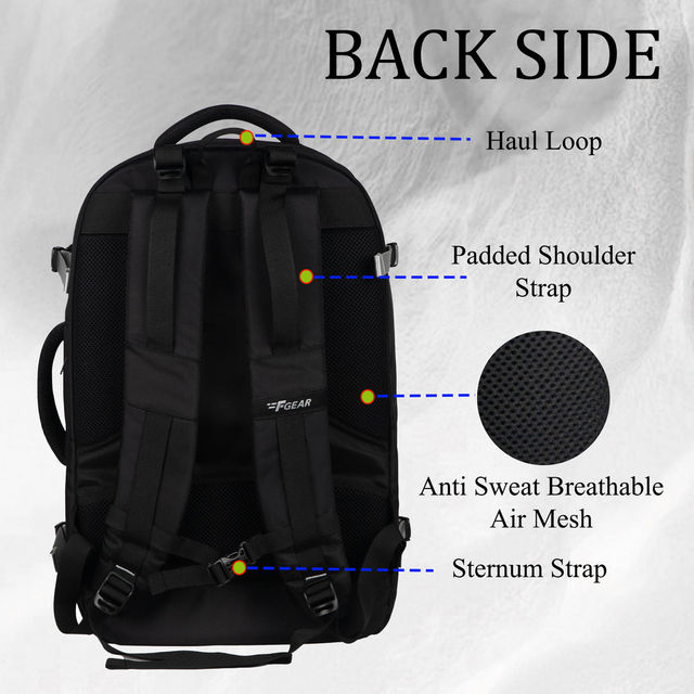 F Gear Unisex Solid Polyester 35 L Laptop Backpack | Black