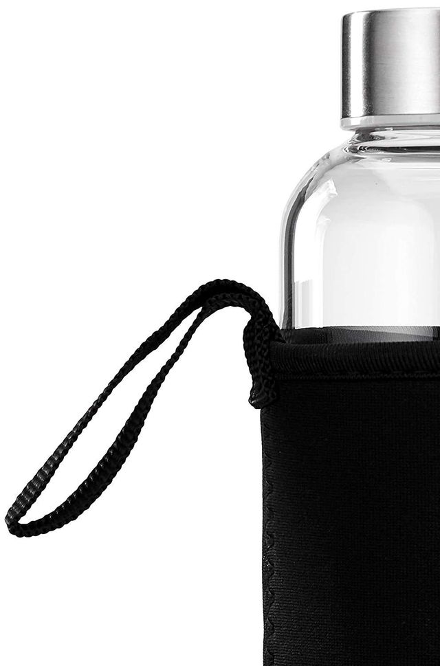 Cutting Edge 500 ml Borosilicate Glass Bottle with Sleeve for Home-Office | Transparent