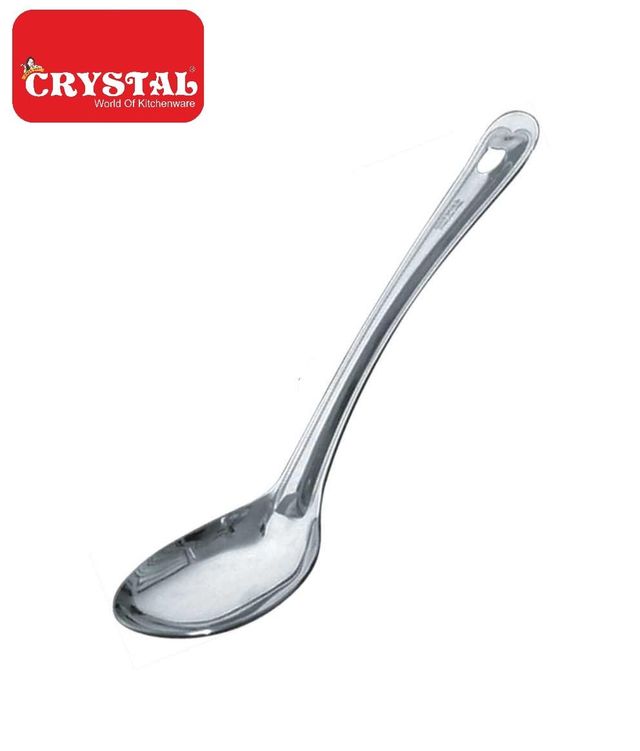 Crystal Oval Stainless Steel Serving Spoon Silver (Cc923) - 1 Cm