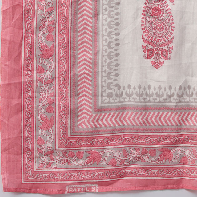 Libas Women Peach Floral Straight Cotton Kurta With Palazzo And Floral Dupatta - 35721XL