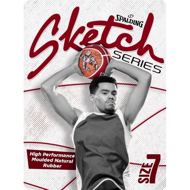Vector X Spalding Sketch Crack Basketball 84380Z | Red | Size - 7