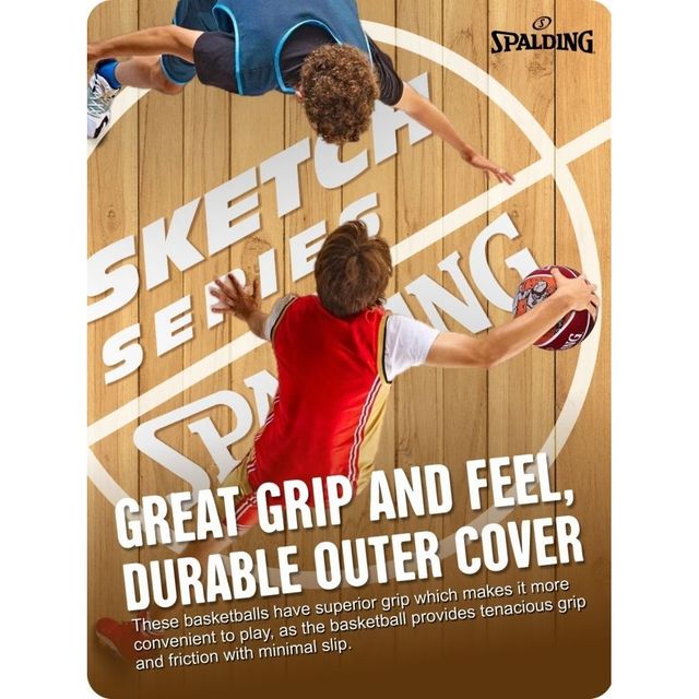 Vector X Spalding Sketch Crack Basketball 84380Z | Red | Size - 7