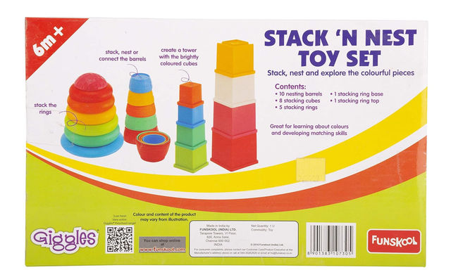Funskool Giggles Stack N Nest Toy Set - Perfect for Little Hands