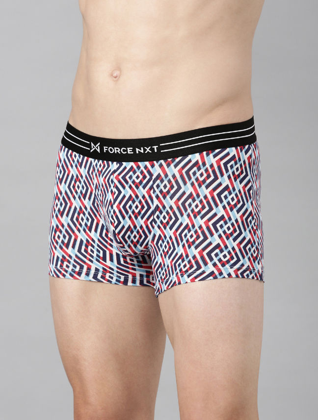 Force Nxt Men's Ultrasoft Micromodal Four Way Stretch Printed Trunk | Assorted - L