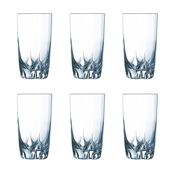 Luminarc Highball Glass Set | 330 ml | Chip Resistant | Stackable | Microwave & Dishwasher Safe