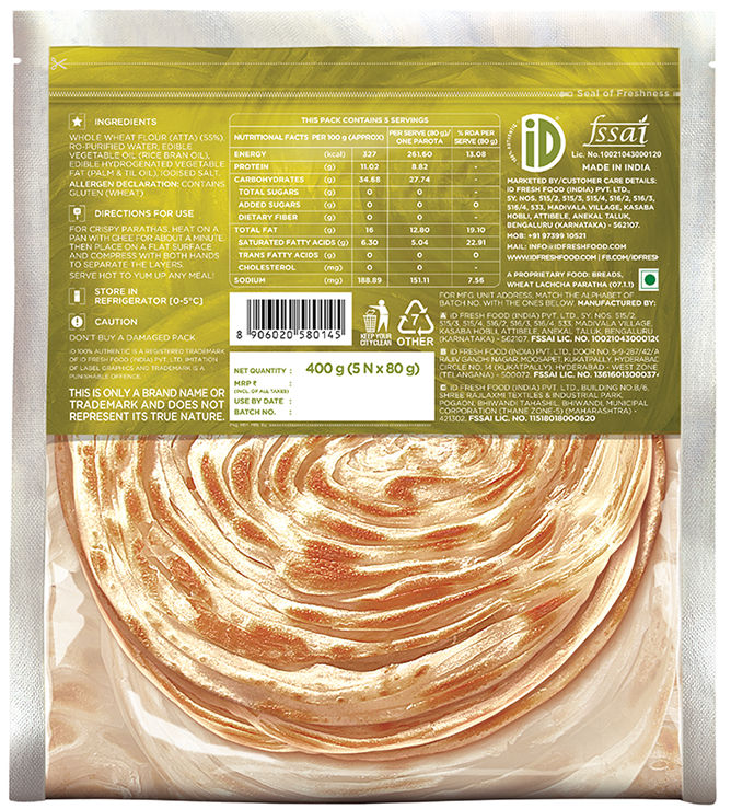 iD Wheat Lachha Paratha 400 g Combo
