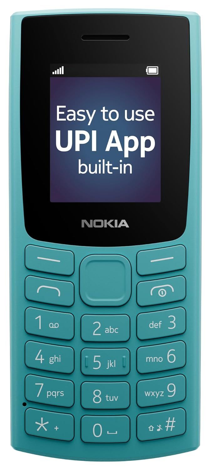 Nokia 105 Classic Single Sim Keypad Mobile | 1.7" Display | 800mAh Battery | Built in UPI | Cyan