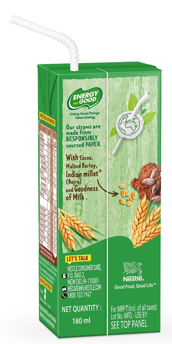 Nestle Milo RTD Malt Drink with Millets- (Chocolate Flavour) Tetra Pack 180 ml Combo