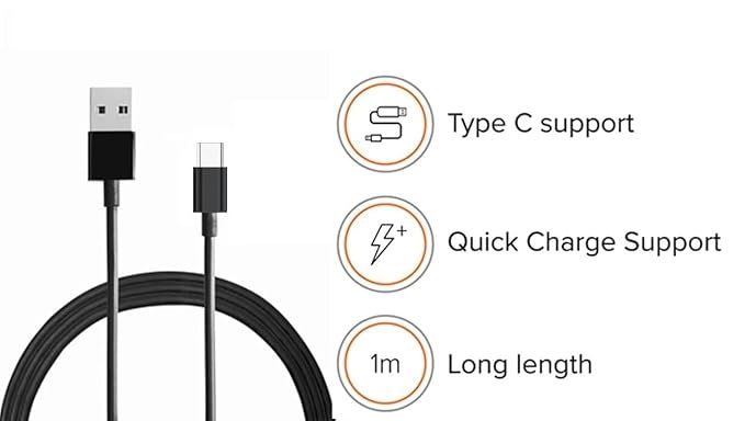 Basics Ind Fast Charging Usb To Type C Charging Cable | Black