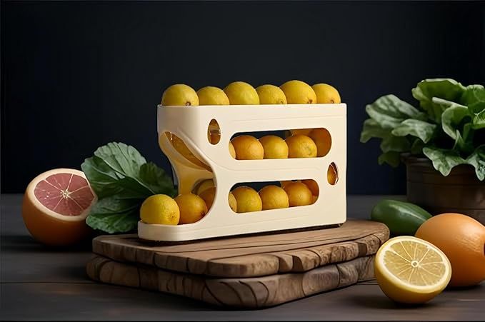 Tex-Ro Off White Plastic Eggs/Lemon Holder
