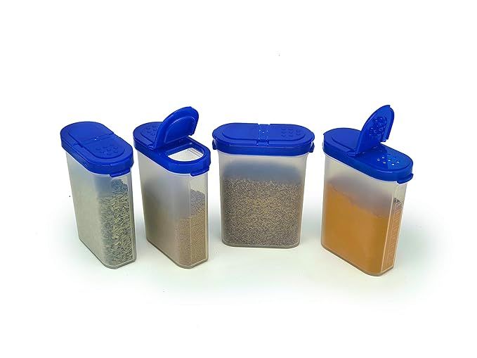 Mahaware Modular Wonder Spice Sprinkler | Fridge safe Container | 275ml (Set of 4) (Blue)