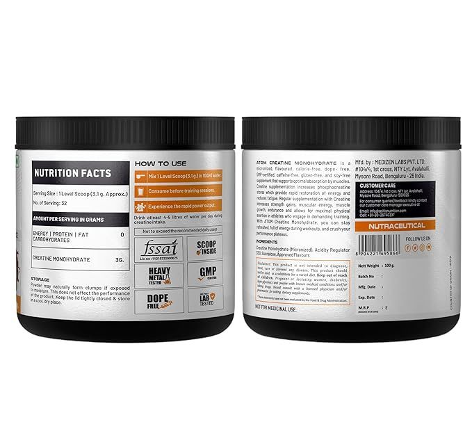 AS-IT-IS ATOM Creatine Monohydrate - 32 Servings | Coffee Fusion Flavor
