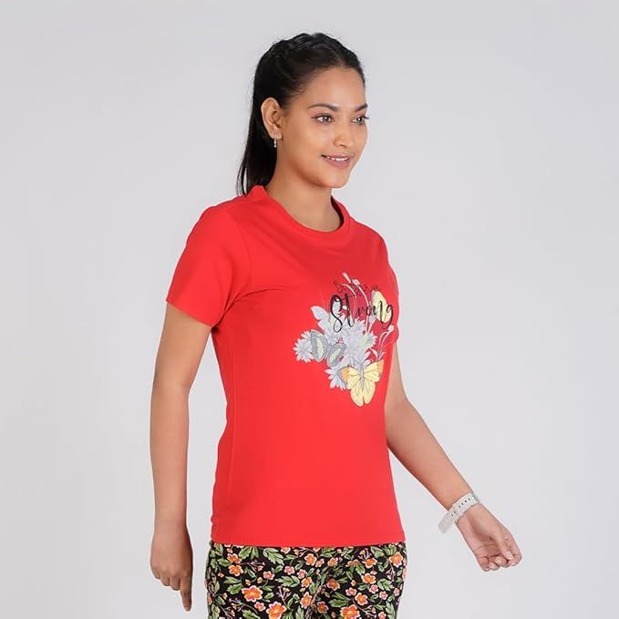 Rupa Colors Playsure T-shirt - Red | Printed | M