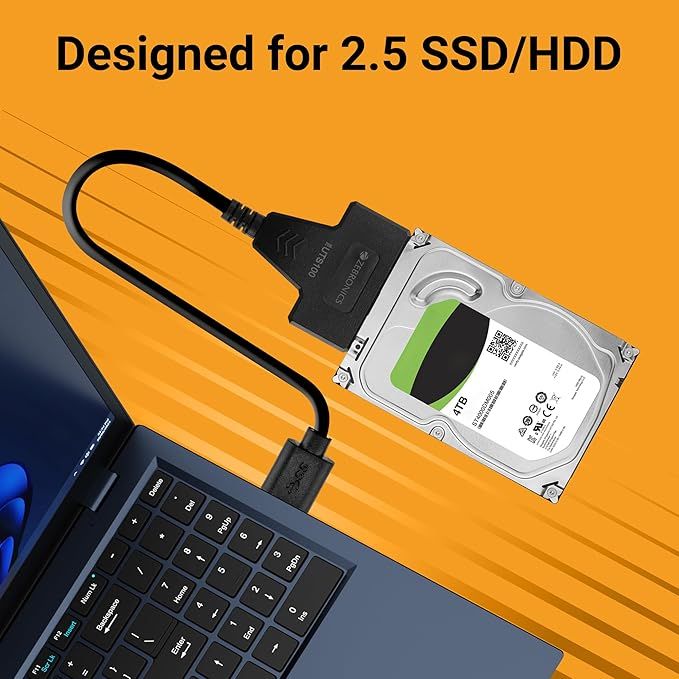 Zebronics Uts100 Usb 3.0 To Sata Adapter For 2.5 Hdd/Ssd With Plug & Play Black