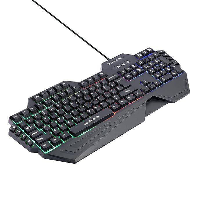 Zebronics Optimus Gaming Combo, Upto 3600 Dpi, 6 Buttons, High Res Sensor, Multicolor Led (White)