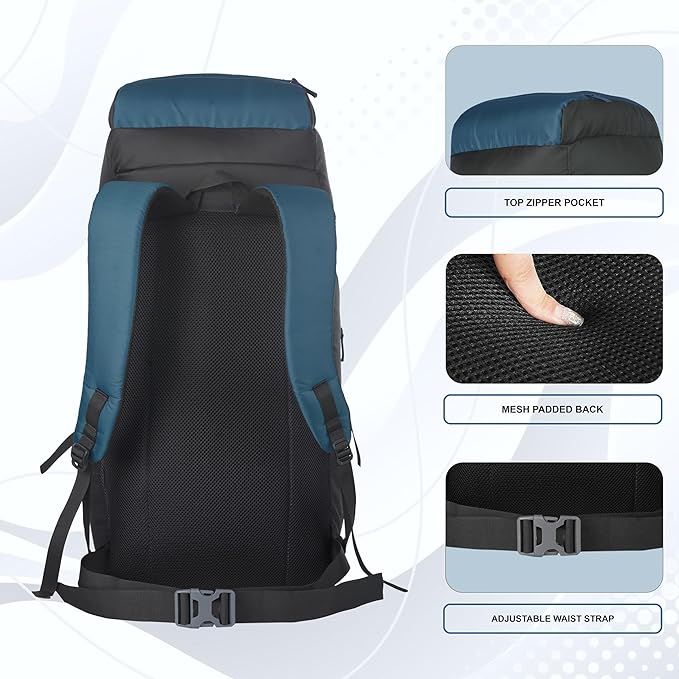 Mountile Unisex Solid Polyester 50 L Shoulder Handle Rucksack | English blue