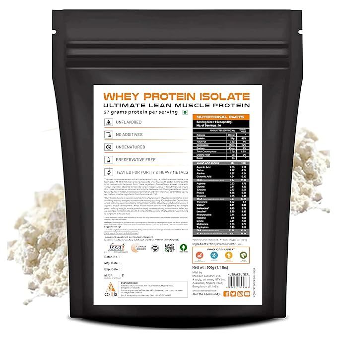 AS-IT-IS Nutrition Whey Protein Isolate 90% | Protein 27g Unflavored