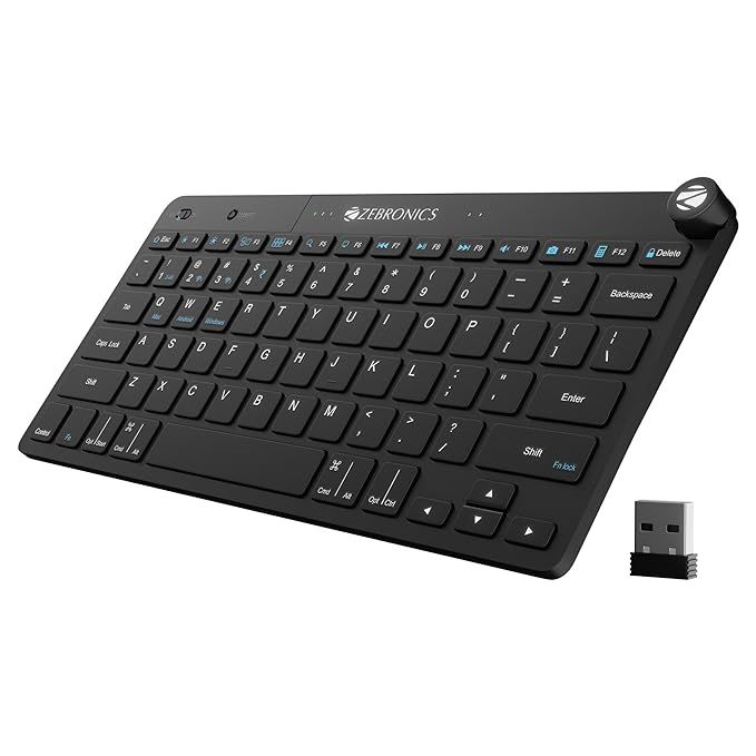 Zebronics Keypad X1 Wireless Bluetooth Keyboard, Scissor Switches, 2.4Ghz & Dual Bt
