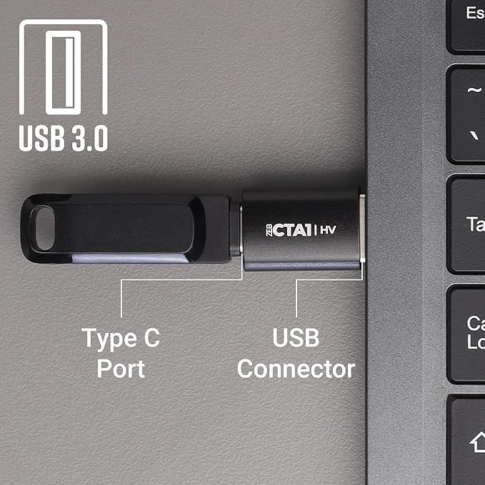 Zebronics Cta1 Usb Type C To Type A Converter, Usb 3.0, High-Speed Data Transfer Compatible Devices