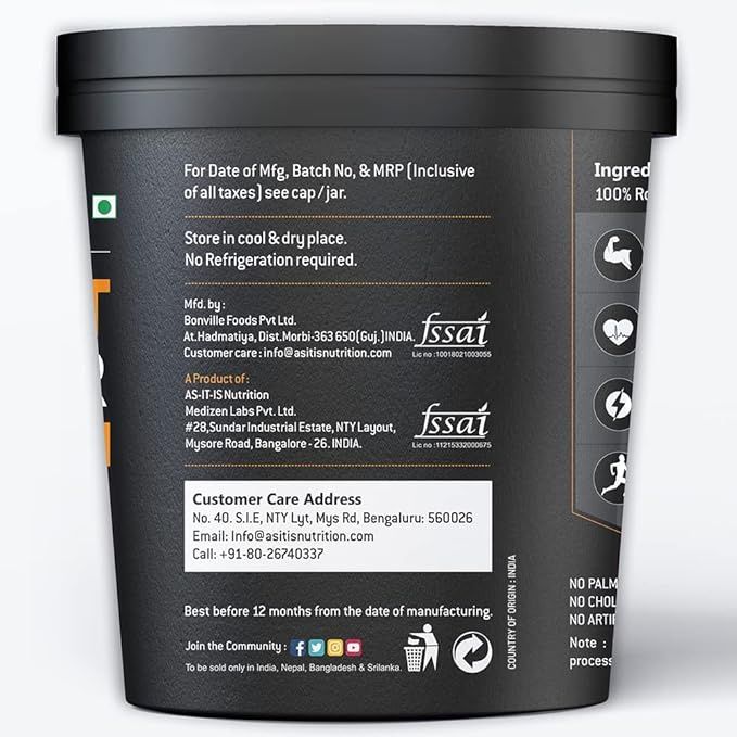 AS-IT-IS Peanut Butter Crunchy | Unflavoured