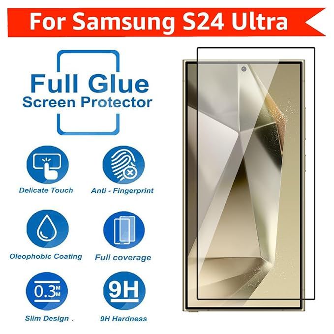 Techvor Tempered Glass for Samsung Galaxy S24 Ultra With Easy Installation Kit for Smartphone