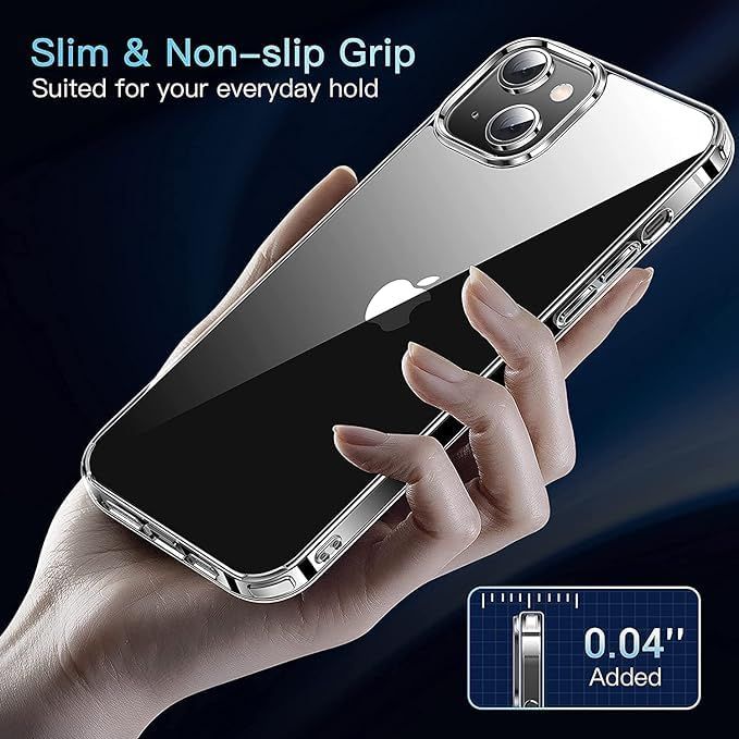 Sounce Shockproof Hard Back Cover for iPhone 13 | Scratch-Resistant | Clear Polycarbonate Design, Transparent