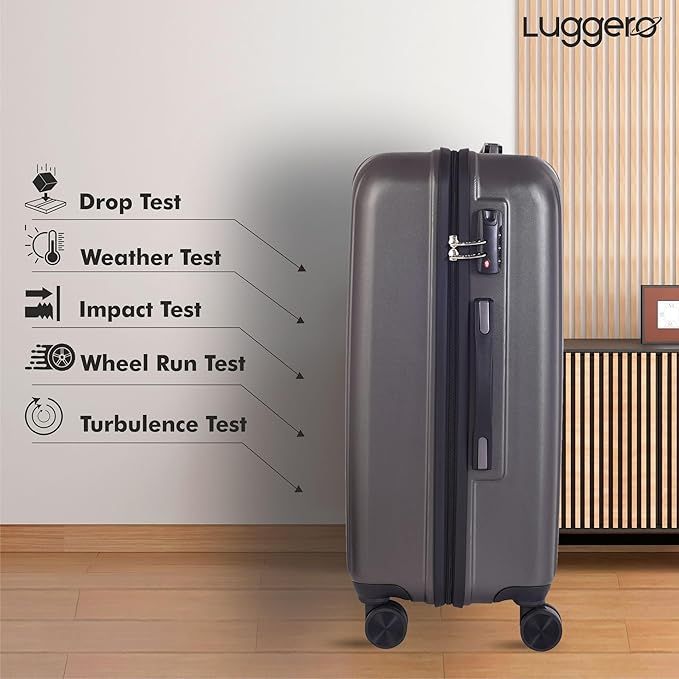 Luggero Classic Trolley Bag | Dark Grey - L,S