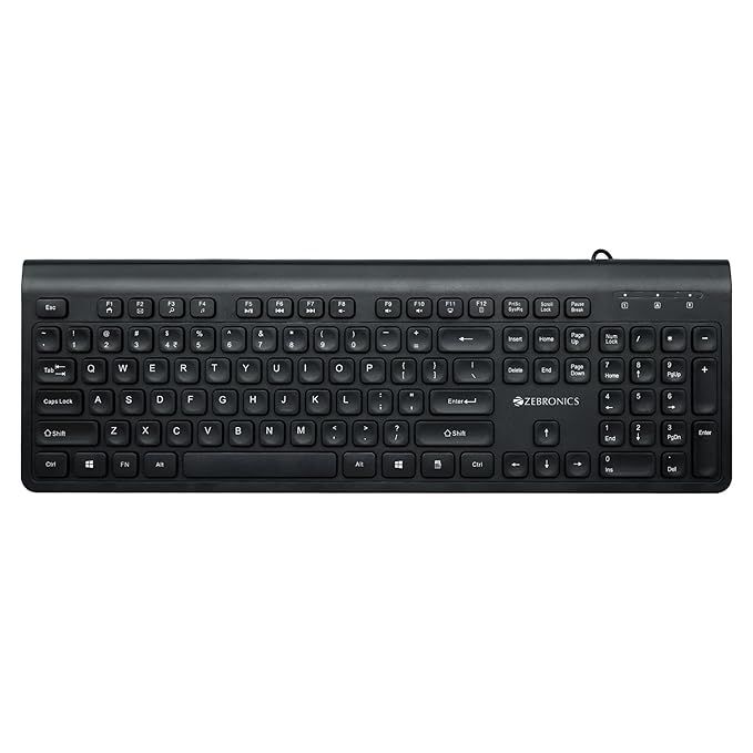 Zebronics K51 Wired Keyboard With 105 Keys, 1.3M Cable Key Usb Interface Slim Plug And Play (Black)