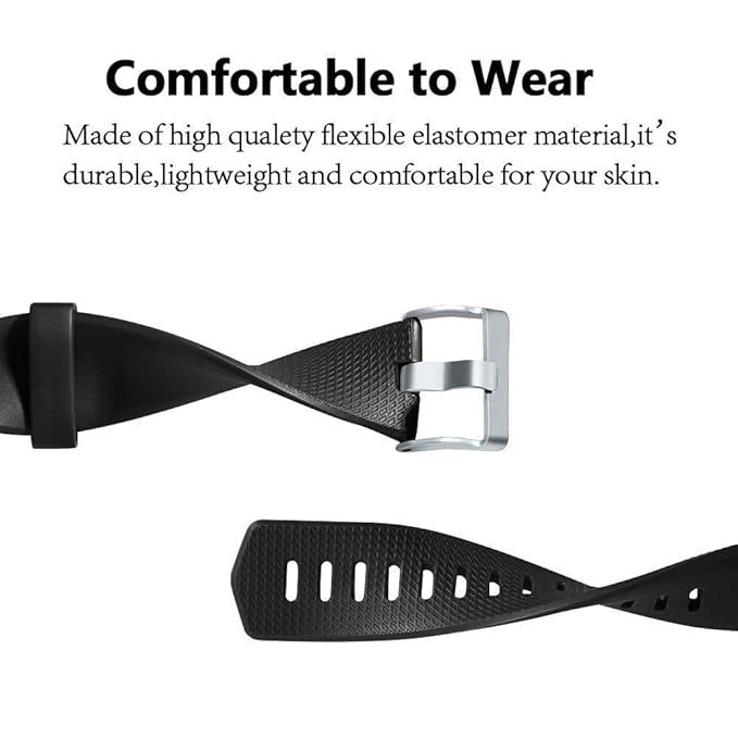 Sounce Pack of 3 Belts|Straps Compatible for Fitbit Charge2 Bands | 3 Units | Large, (Multi colour)