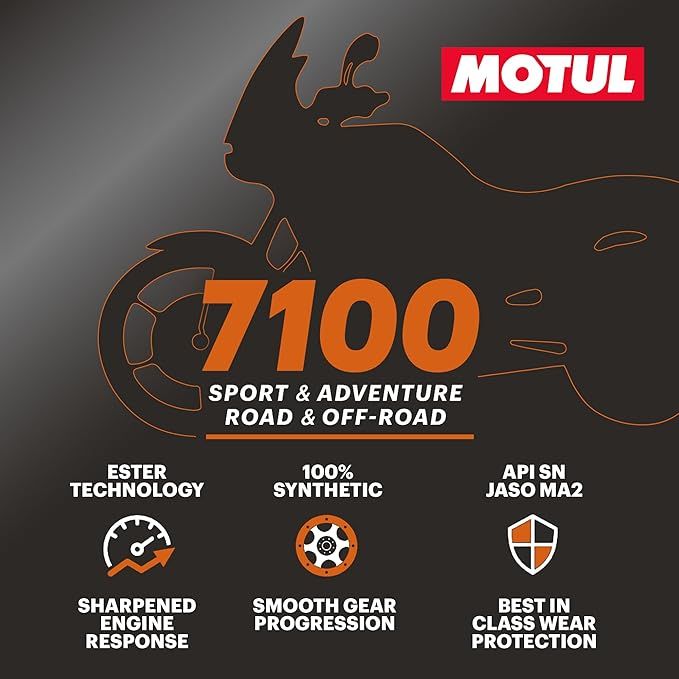Motul 7100 4T Fully Synthetic 10W-40 Petrol Engine Oil for Bikes (1 L)