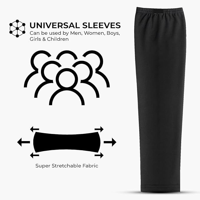 AUTOGUYS De|Fit 240GSM Unisex Arm Sleeves UV Protection Compression | Black | Pk of 2