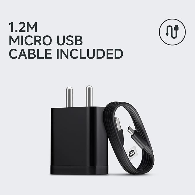Mi Xiaomi 2A USB-A to USB-C Fast Charger|Phone Wall Charger Compatible with Android, Samsung Galaxy, Xiaomi Redmi, Headphones, Bluetooth Devices - 10W Mobile Charging Block - Black