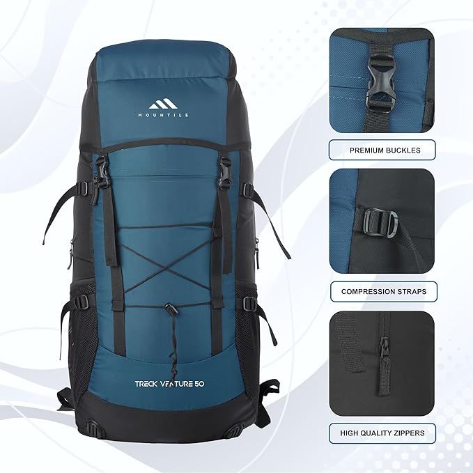 Mountile Unisex Solid Polyester 50 L Shoulder Handle Rucksack | English blue