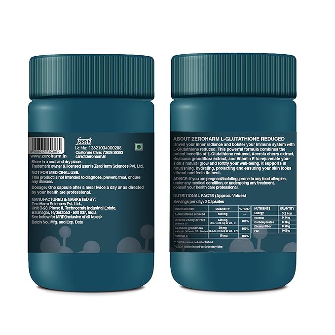 Zeroharm L Glutathione Reduced With Vitamin C 60 pcs