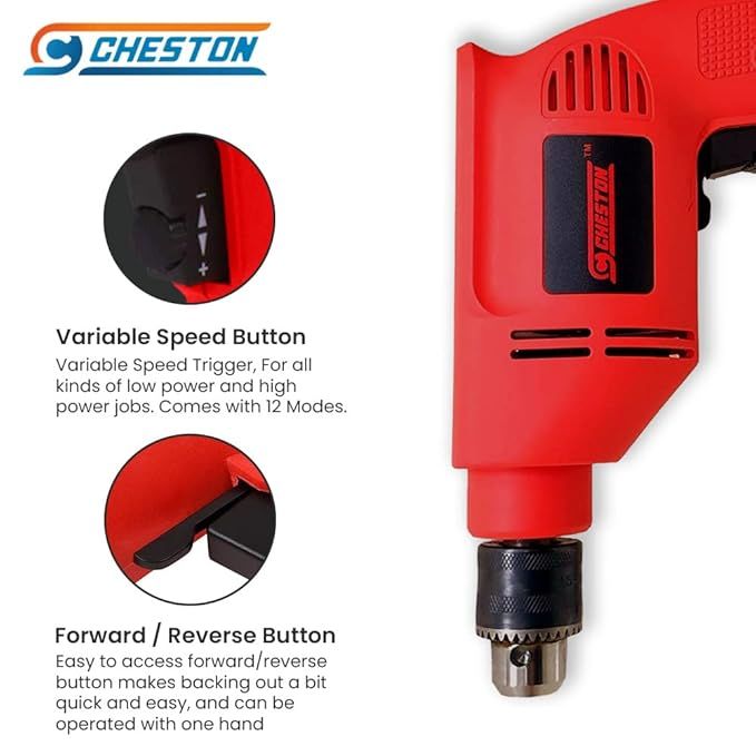 Cheston 10mm Drill Machine with Reverse & Speed Control