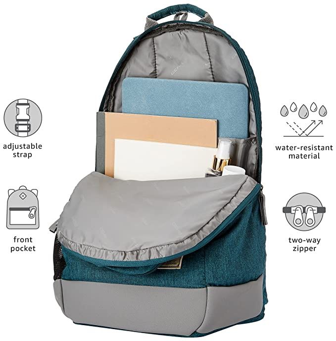 Gear Unisex Colorblocked Polyester 24 L Backpack | Green and Grey - 16 Inches