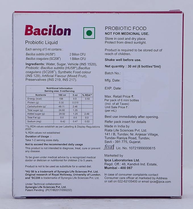 Bacilon Probiotic (5ml Each) Liquid