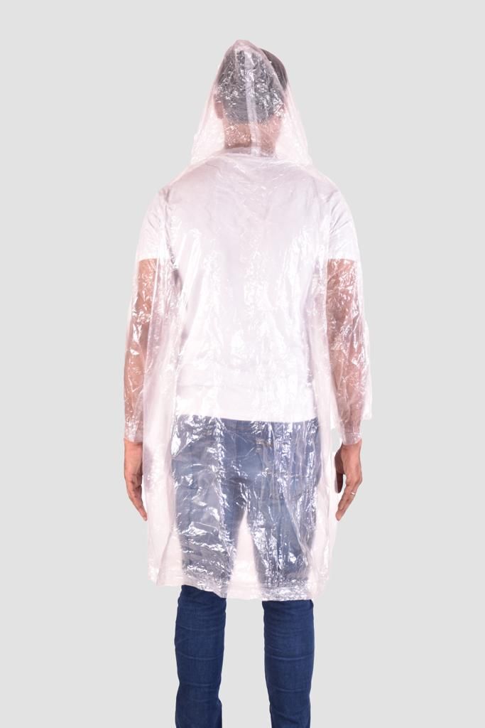 Unisex Rain Poncho with Drawstring Hood Free Size