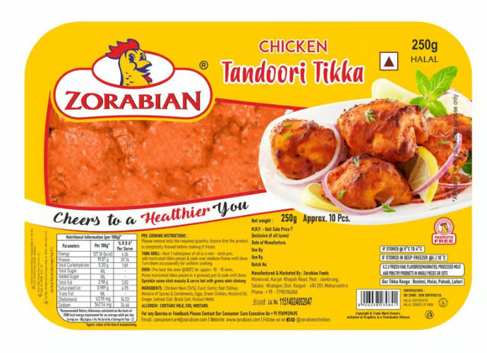 Zorabian Pre Cut Chicken Skinless (Half)(500gms) & Zorabian Chicken Tandoori Tikka(250gms) Combo