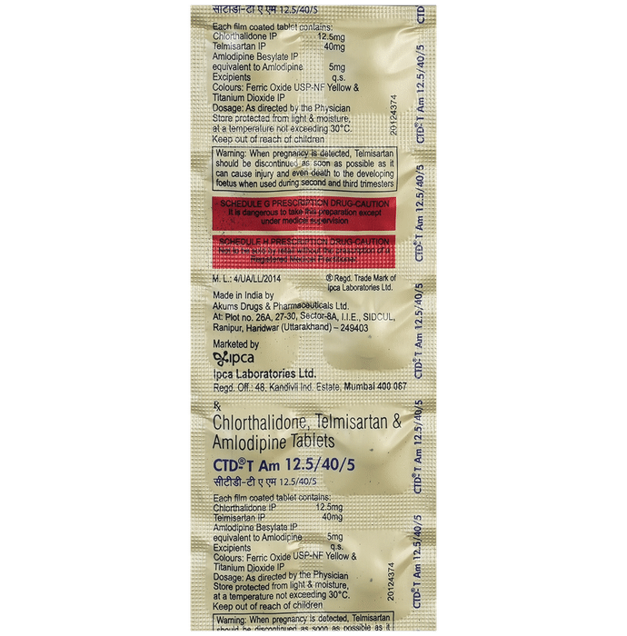 Ctd T AM 12.5/40/5 Tablet