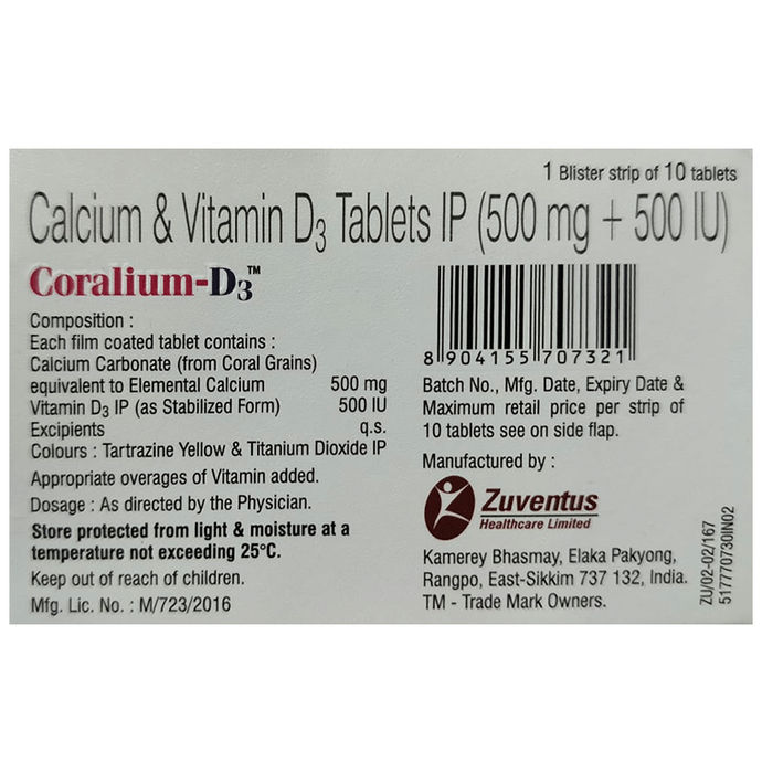 Coralium D3 Tablets 