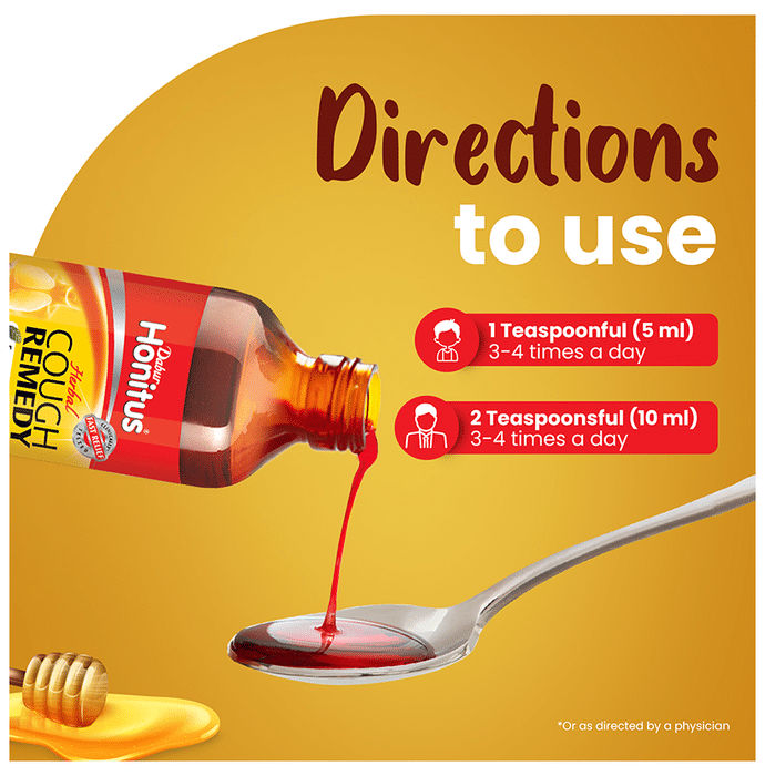 Dabur Honitus Honey Based Ayurvedic Cough Syrup with Free Hot Sip Ayurvedic Kadha