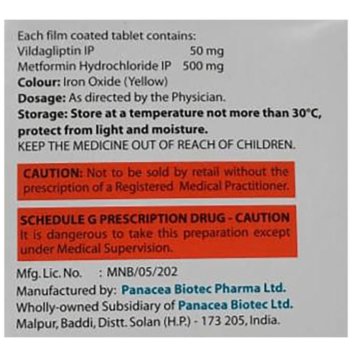 Vilact M 500 Tablets