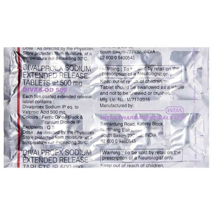Divaa-OD 500 Tablets ER