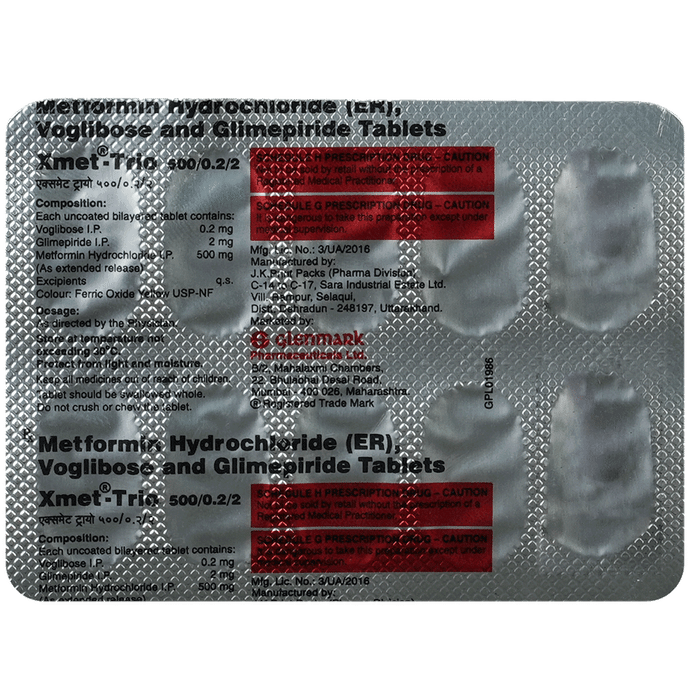 Xmet-Trio 500/0.2/2 Tablets ER
