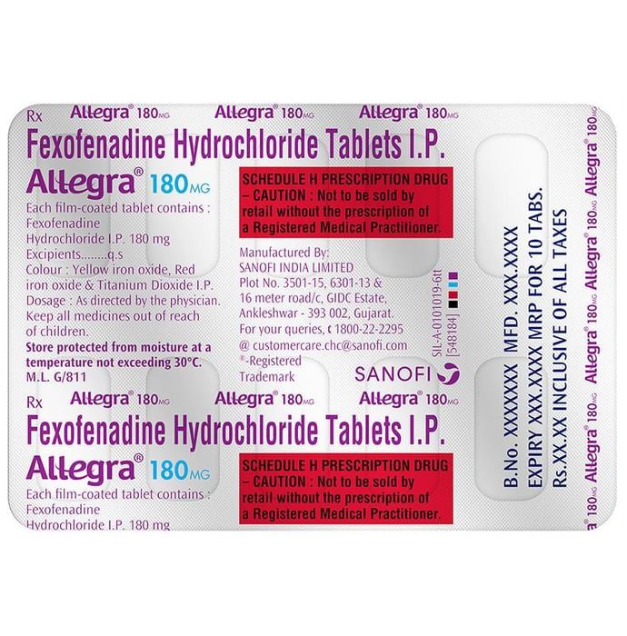 Allegra 180mg Tablets