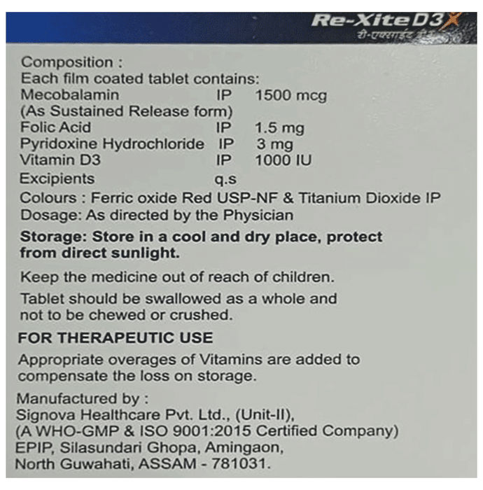 Re-Xite D3 Tablets