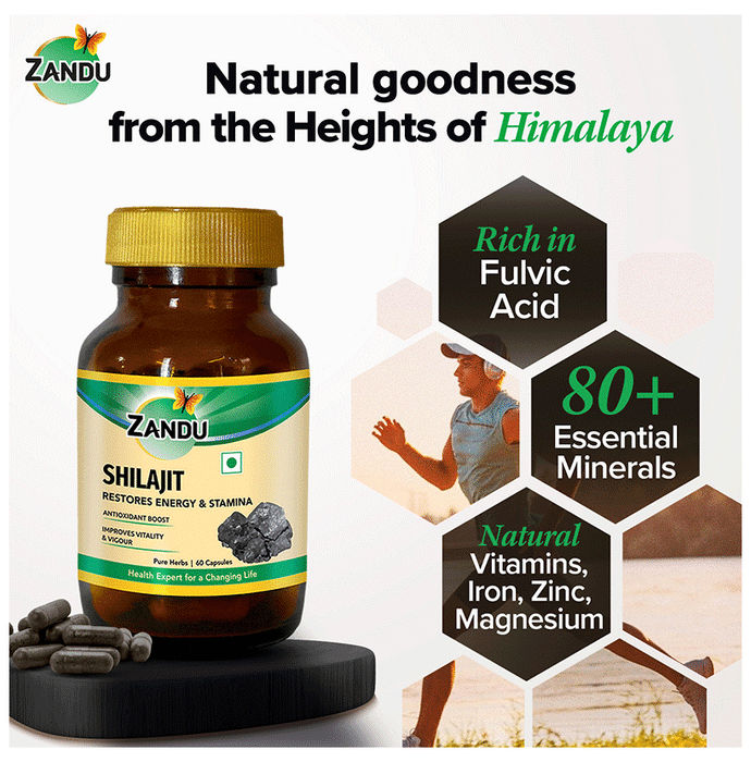 Zandu Shilajit Pure Herbs Himalayan Shilajeet, Boosts Immunity, Strength and Stamina